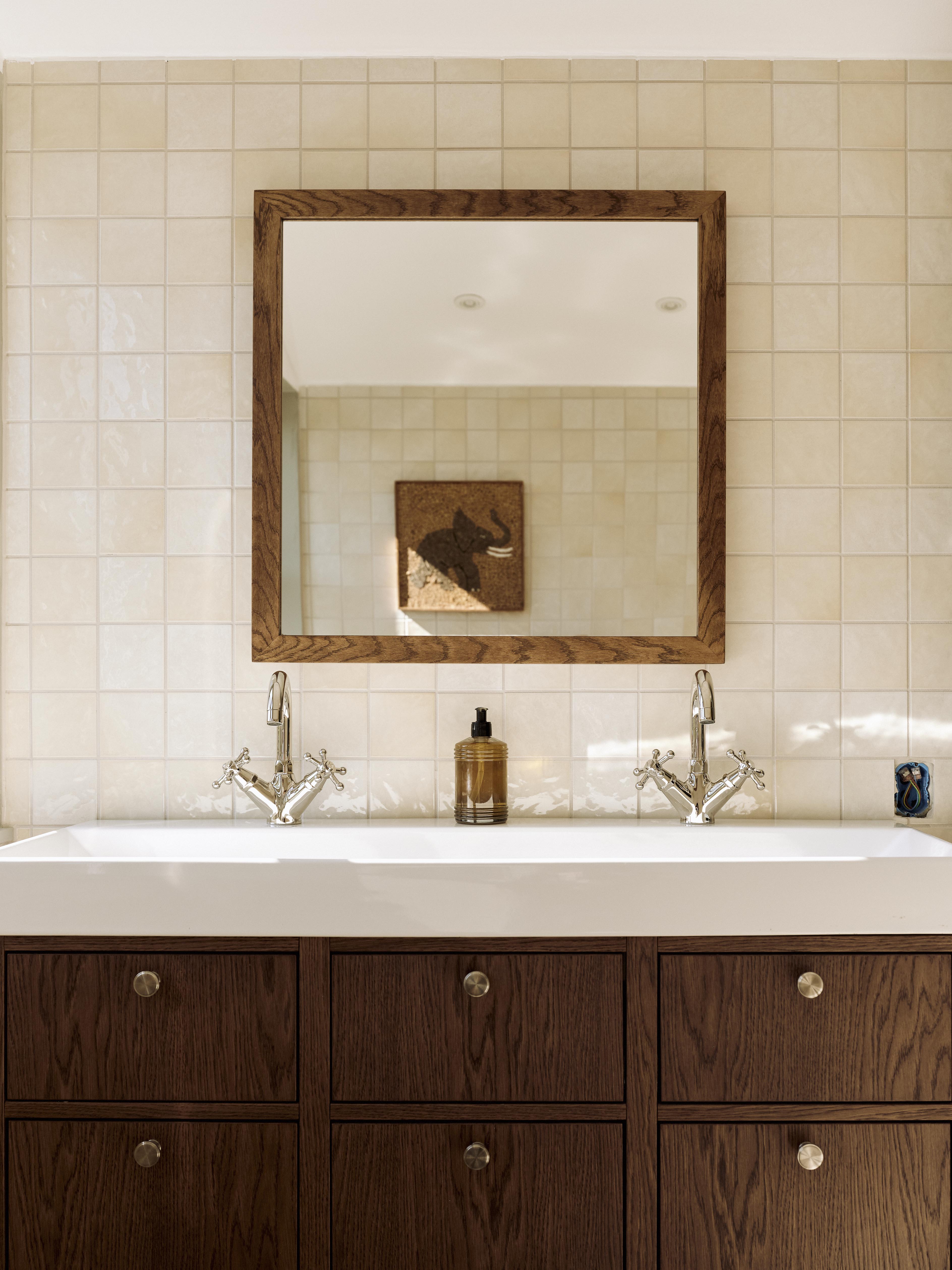 Square Mirror - Dark Oak